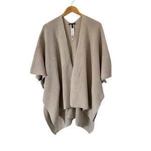 Eileen Fisher Serape Sweater Organic Cotton Open Front Knit Cardigan‎ One Size